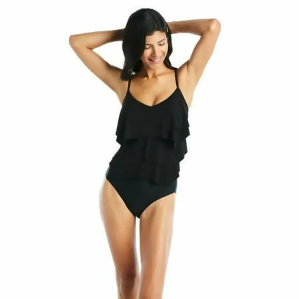 Beyond Control Solid Citizen Tiered One-Piece Swimsuit Women's Swimsuit 6